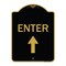 Signmission Designer Series Enter Enter W/ Up Arrow, Black & Gold Aluminum Sign, 18" x 24", BG-1824-24097 A-DES-BG-1824-24097 - alternate 1